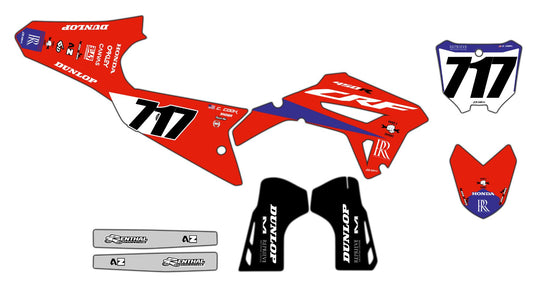 Customizable Honda Series 3 Dirt Bike Graphics Kit for Big Bikes and Little Bikes