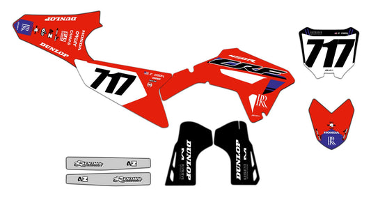 Customizable Honda Series 2 Dirt Bike Graphics Kit for Big Bikes and Little Bikes