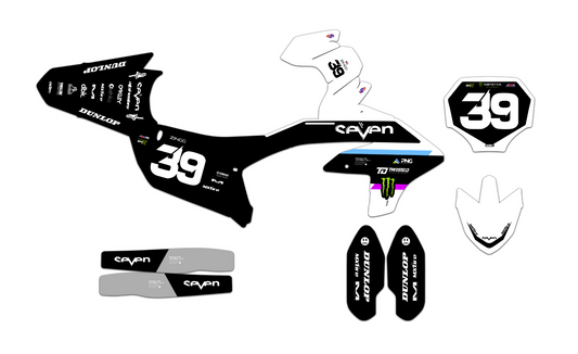 Customizable Yamaha Seven Edition 1 Dirt Bike Graphics Kit for Big Bikes and Little Bikes