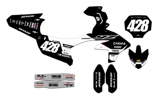 Customizable Yamaha Series 4 Dirt Bike Graphics Kit for Big Bikes and Little Bikes