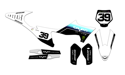 Customizable Stark Varg Fader Edition Dirt Bike Graphics Kit for Big Bikes and Little Bikes