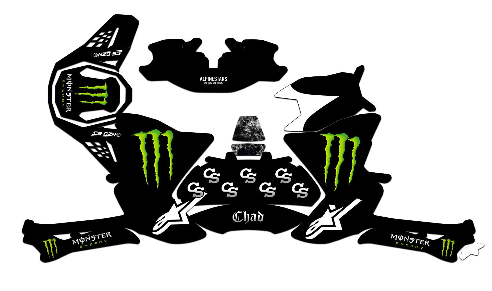 customizable helmet decals, alpinestars SM-10, dirt bike racing, motorcross