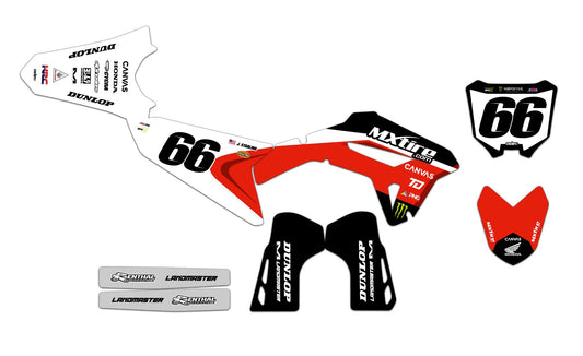 Customizable Honda Series 2 Dirt Bike Graphics Kit for Big Bikes and Little Bikes