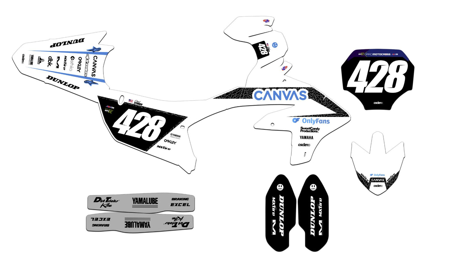 Customizable Yamaha MJ Edition Dirt Bike Graphics Kit for Big Bikes and Little Bikes