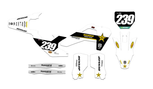 Customizable Husqvarna Factory Series 1 Dirt Bike Graphics Kit for Big Bikes and Little Bikes