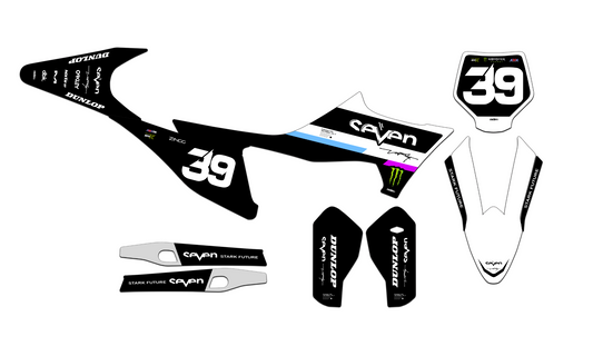 Customizable Stark Varg Seven Series Dirt Bike Graphics Kit for Big Bikes and Little Bikes