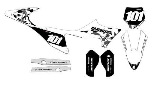 Customizable Stark Varg Series 1 Dirt Bike Graphics Kit for Big Bikes and Little Bikes