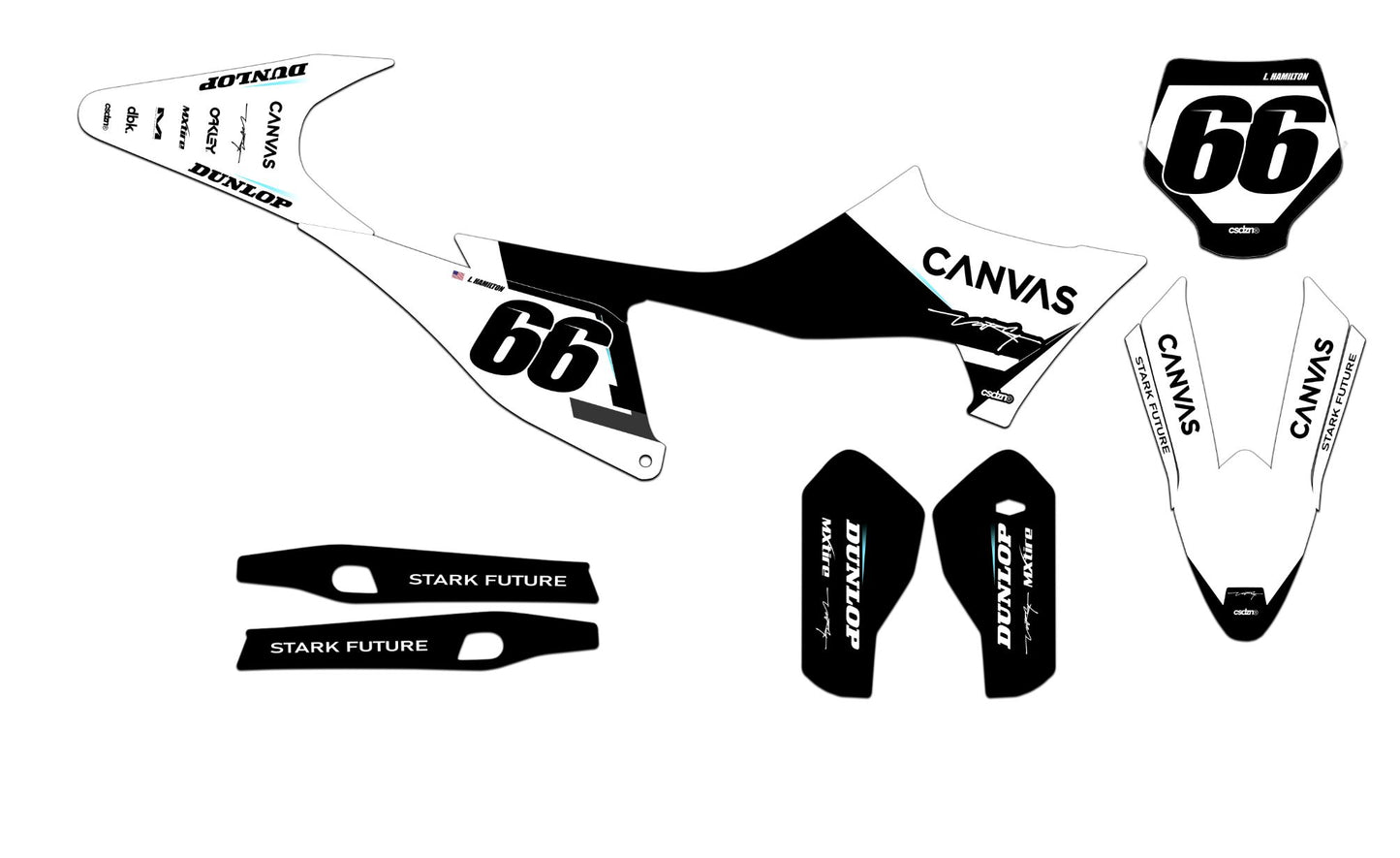 Customizable Stark Varg Series 4 Dirt Bike Graphics Kit for Big Bikes and Little Bikes